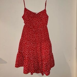 Princess Polly Red Tiered Floral Mini Dress | size 6/medium women's